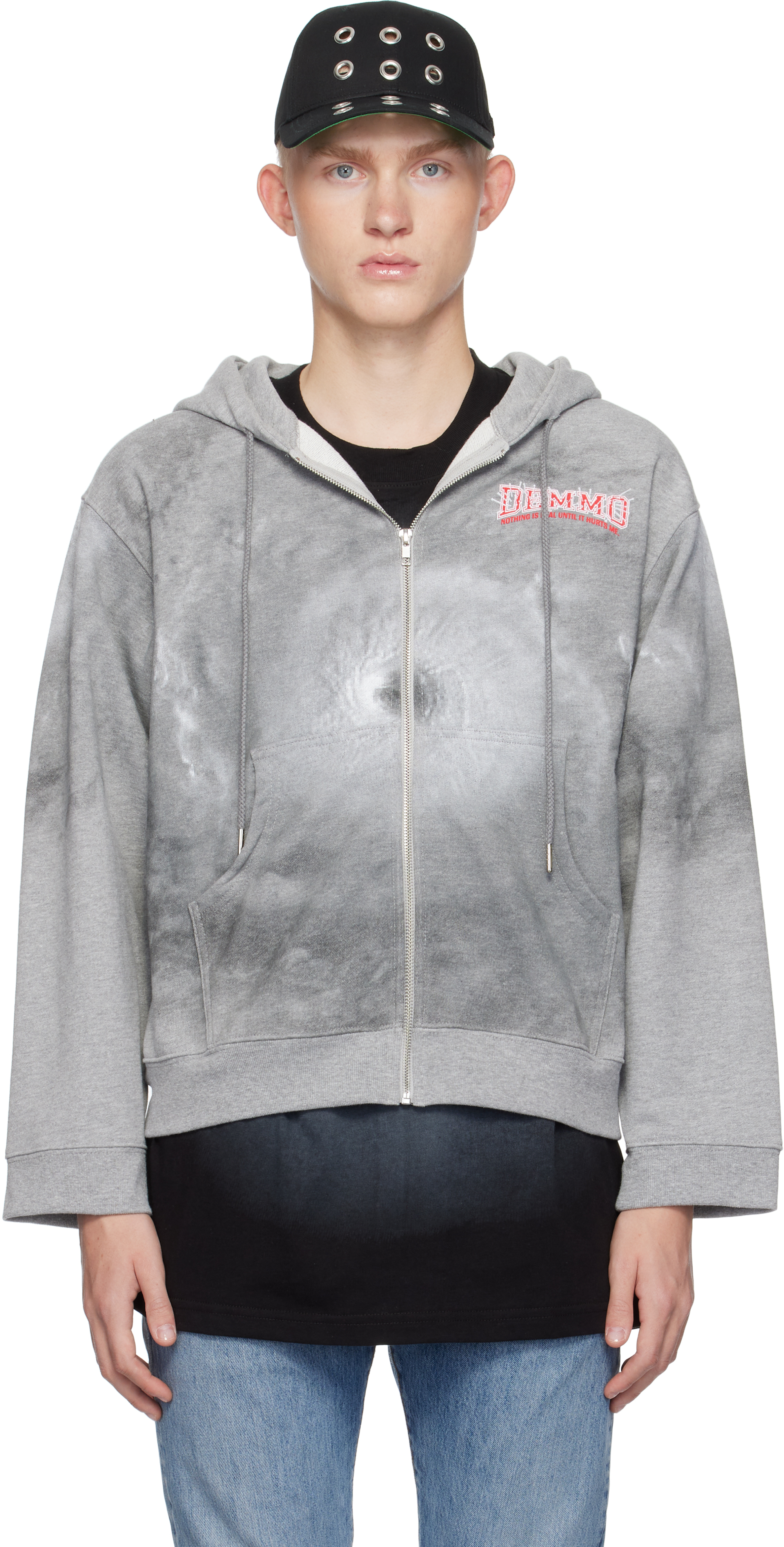 Shop Demmo Gray Hurricane Hoodie In Grey