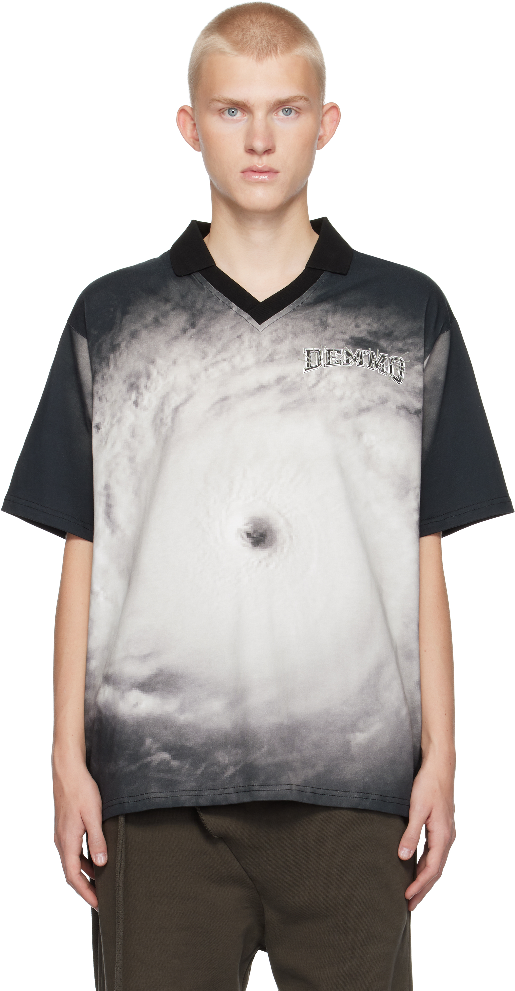 DEMMO BLACK & GRAY HURRICANE JERSEY POLO 