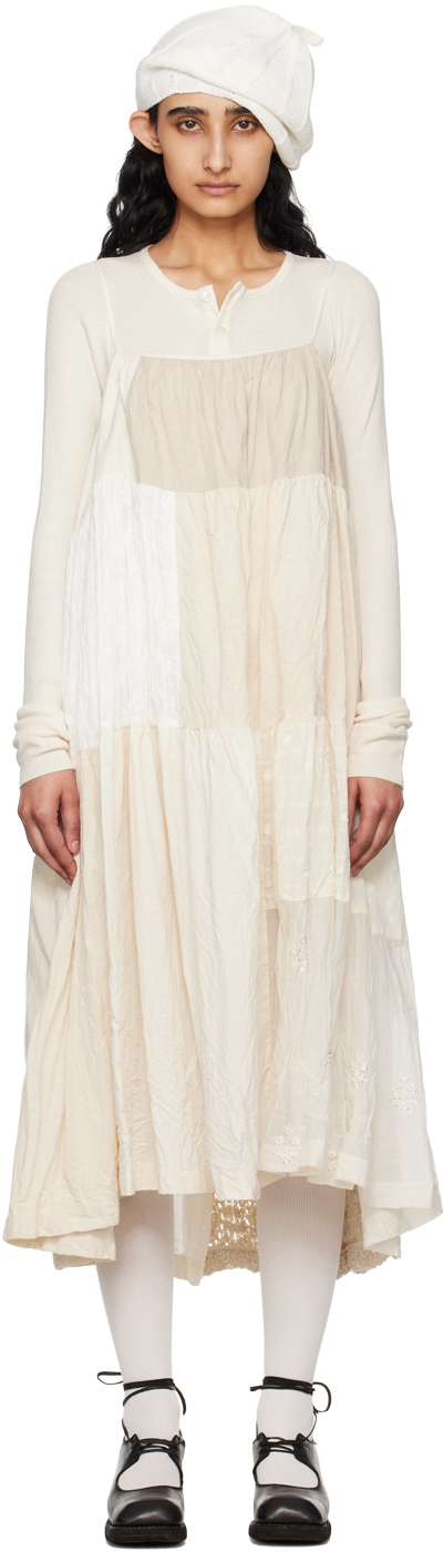 Off-White Patchwork Midi Dress
