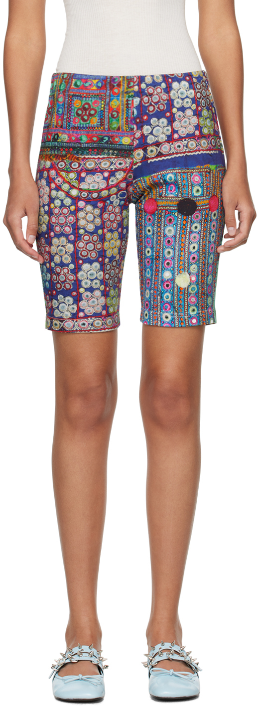 Tao Comme Des Garçons Multicolor Printed Shorts In White