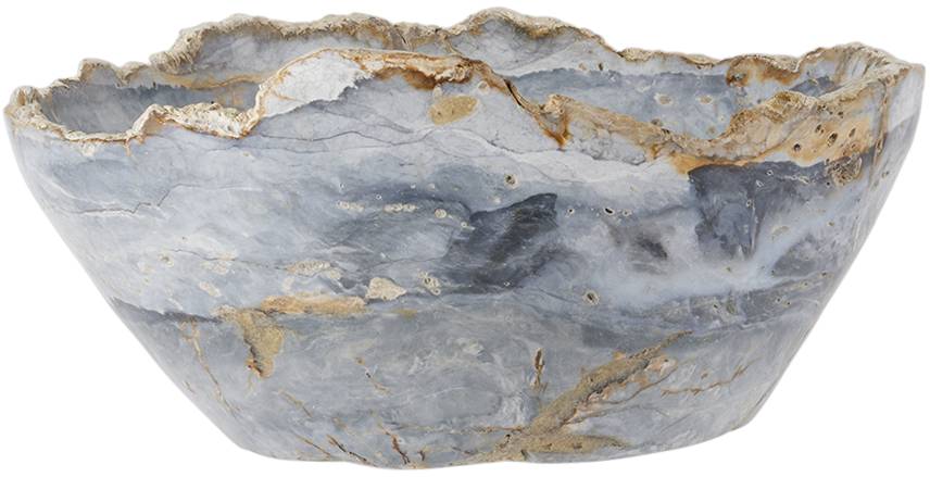Soho Home Blue Jasper Stone Medium Bowl In Blue