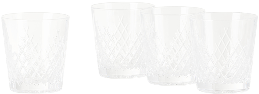 Soho Home Barwell Rocks Glasses Set, 4 Pcs In Cut Crystal