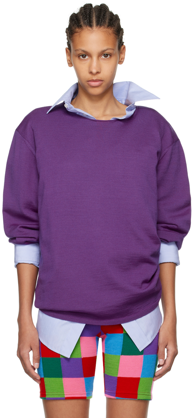 Comme Des Garçons Purple Dropped Shoulder Sweater In 5 Purple