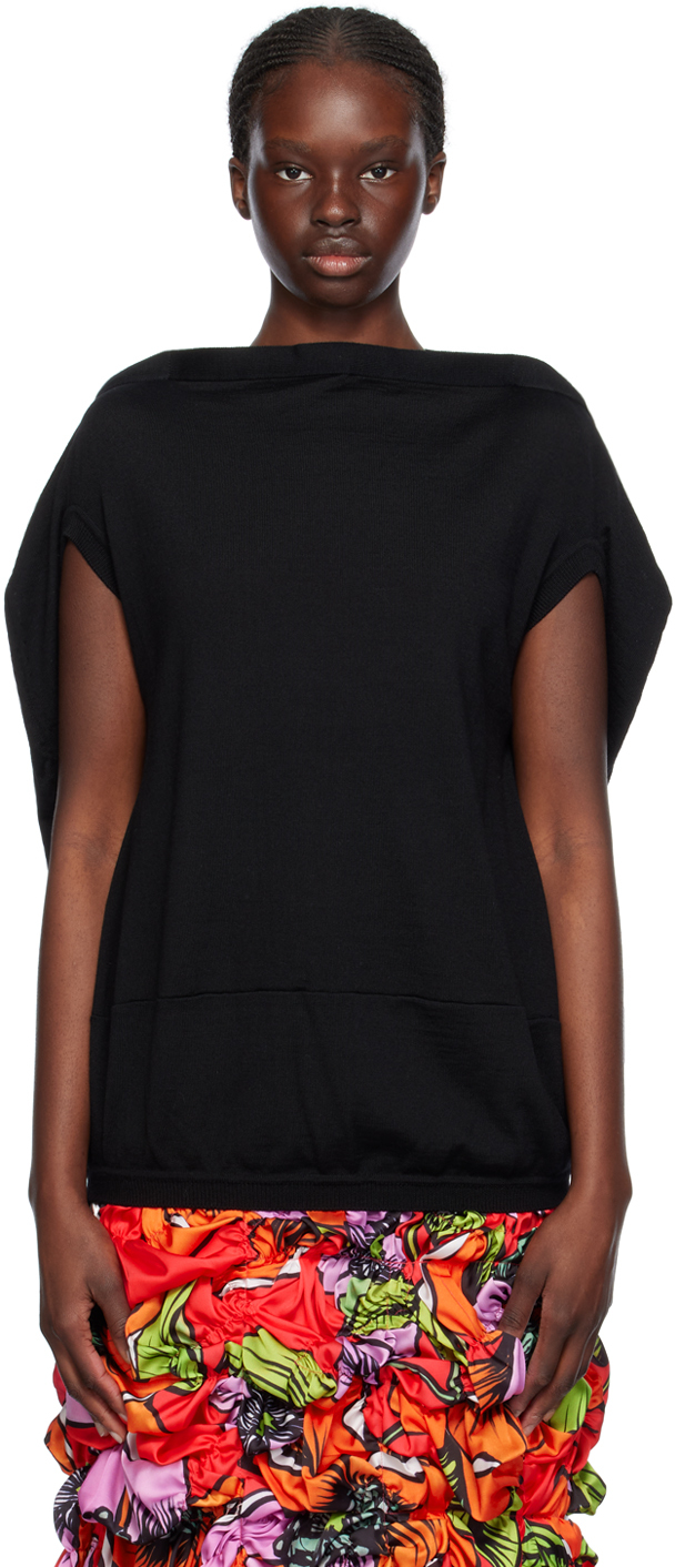 Shop Comme Des Garçons Black Boat Neck Sweater In 1 Black