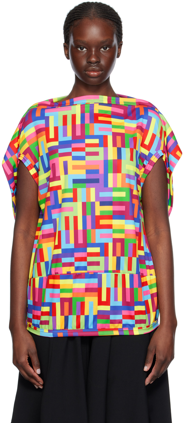 Shop Comme Des Garçons Multicolor Printed T-shirt In 1 B Pattern