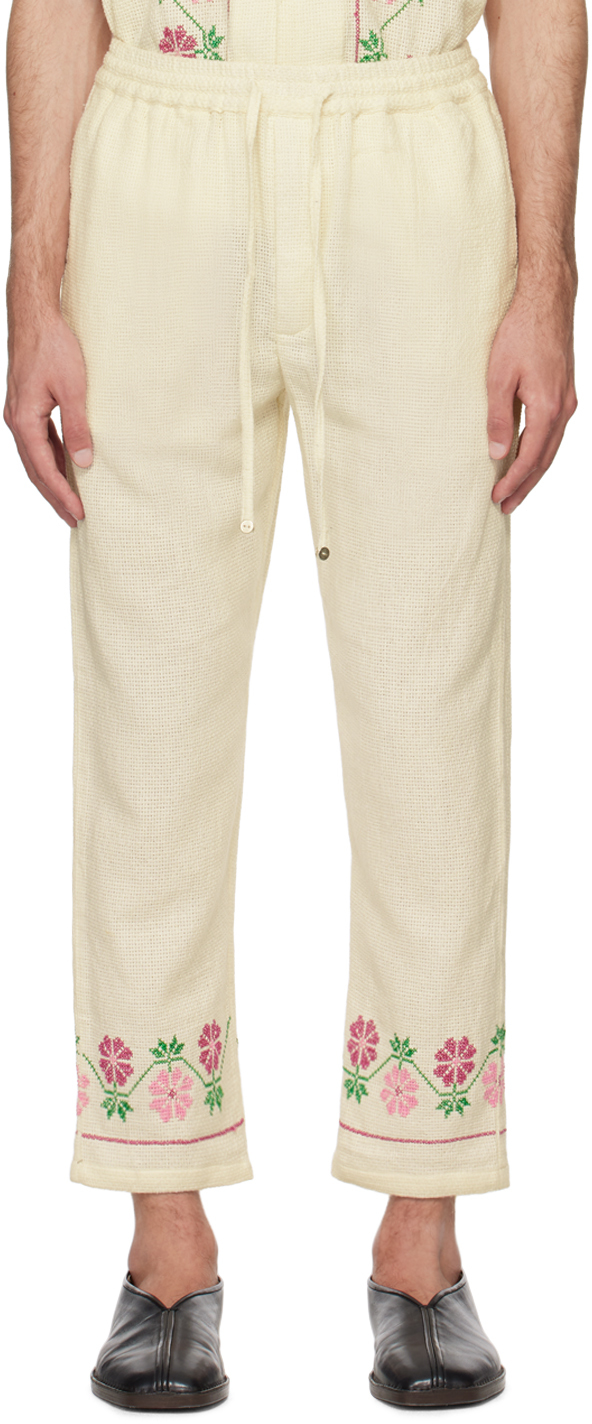 Off-White Embroidered Trousers