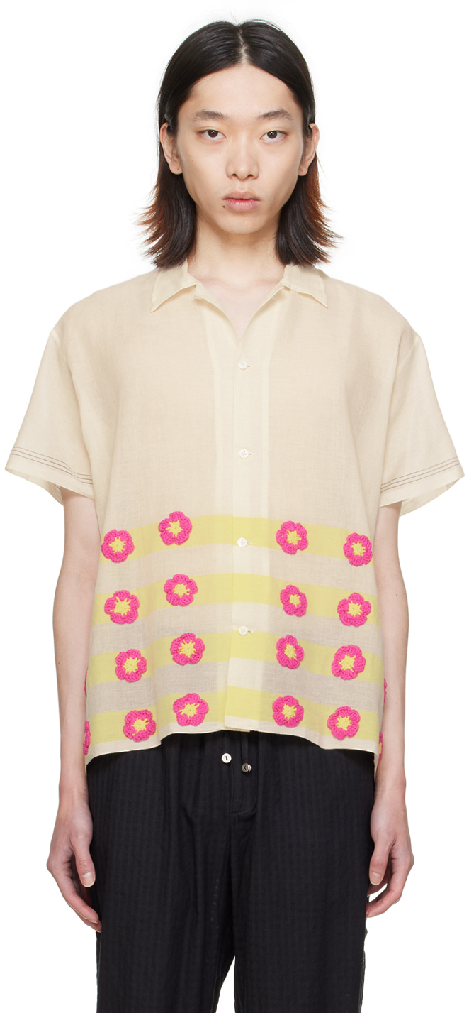 Harago Off-white Appliqué Shirt In Off White