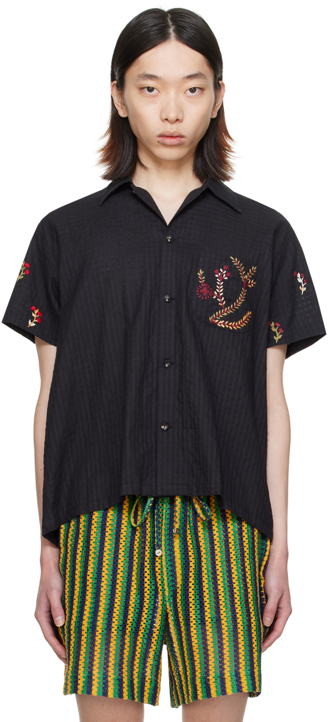 Harago Black Floral Shirt