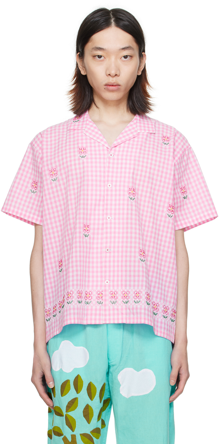 Harago Pink & White Floral Shirt