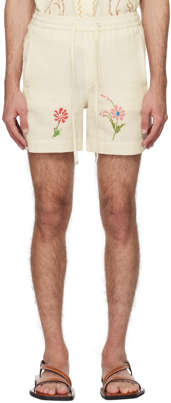 Off-White Cross-Stitch Shorts