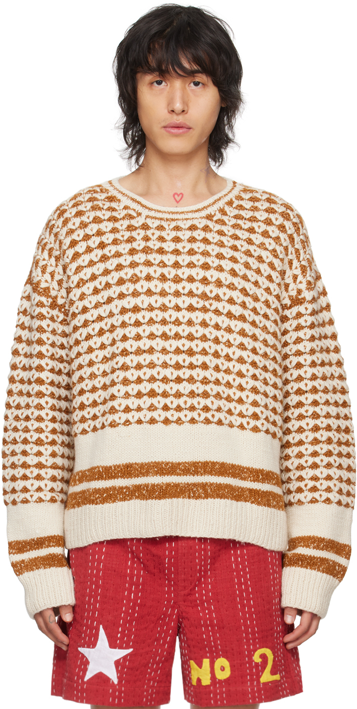 HARAGO Tan Dropped Shoulder Sweater SSENSE