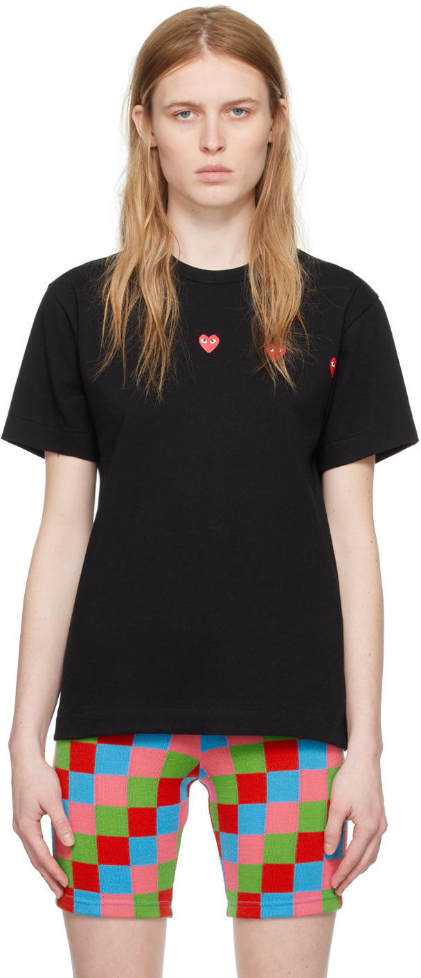 Comme Des Garçons Play Black Horizontal Heart T-shirt In 1 Black
