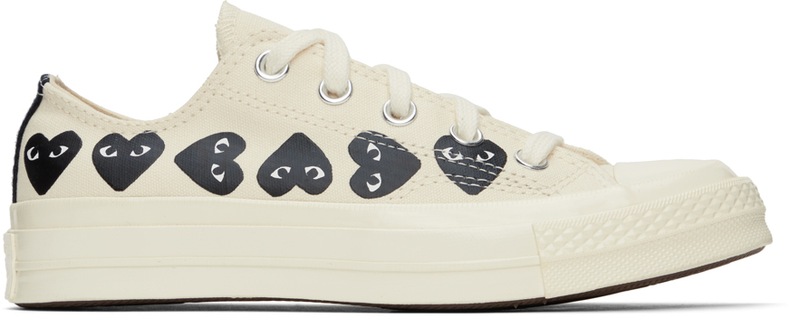 COMME des GARÇONS PLAY Off-White Converse Edition Chuck 70 Multi Heart Low Sneakers
