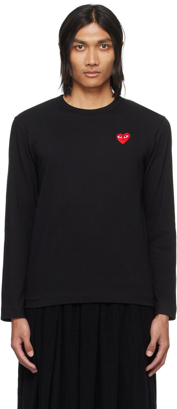 Comme Des Garçons Play Black Heart Patch Long Sleeve T-shirt In 1 Black