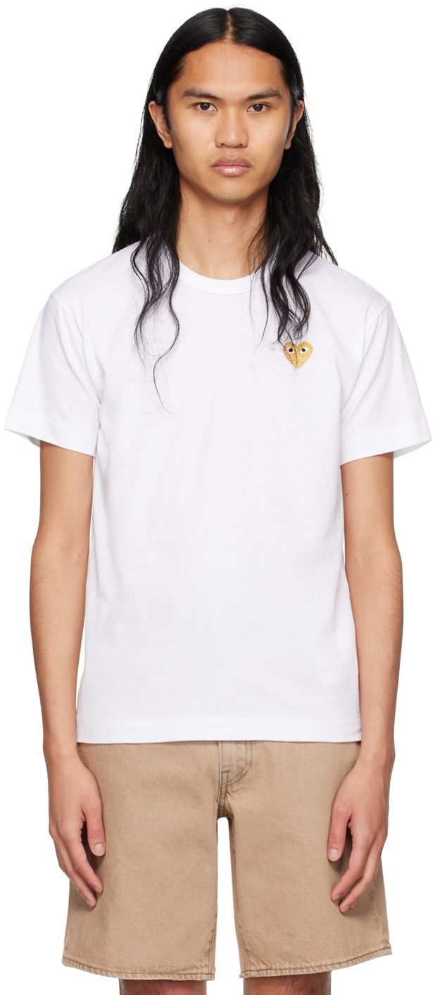 COMME des GARÇONS PLAY: White Heart T-Shirt | SSENSE