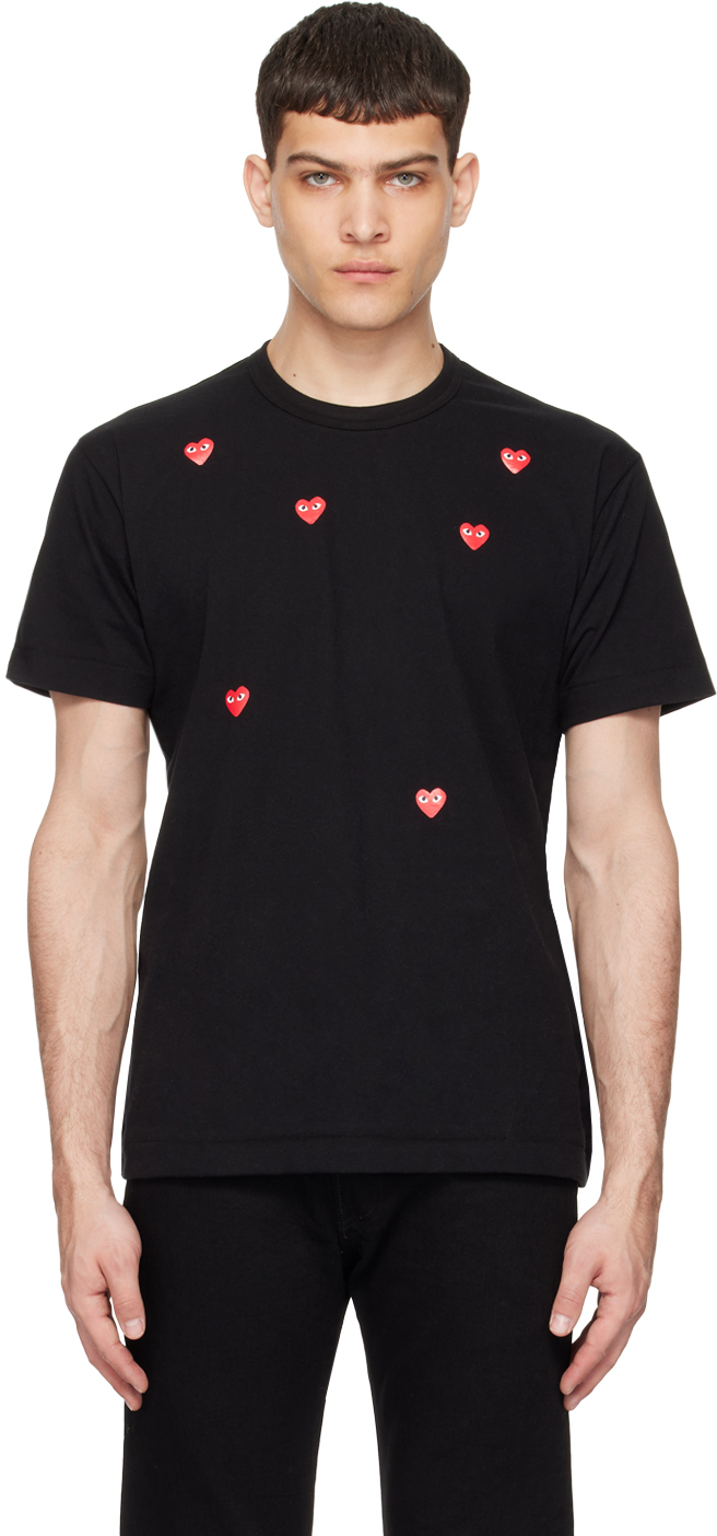 COMME des GARÇONS PLAY Black Many Heart T-Shirt