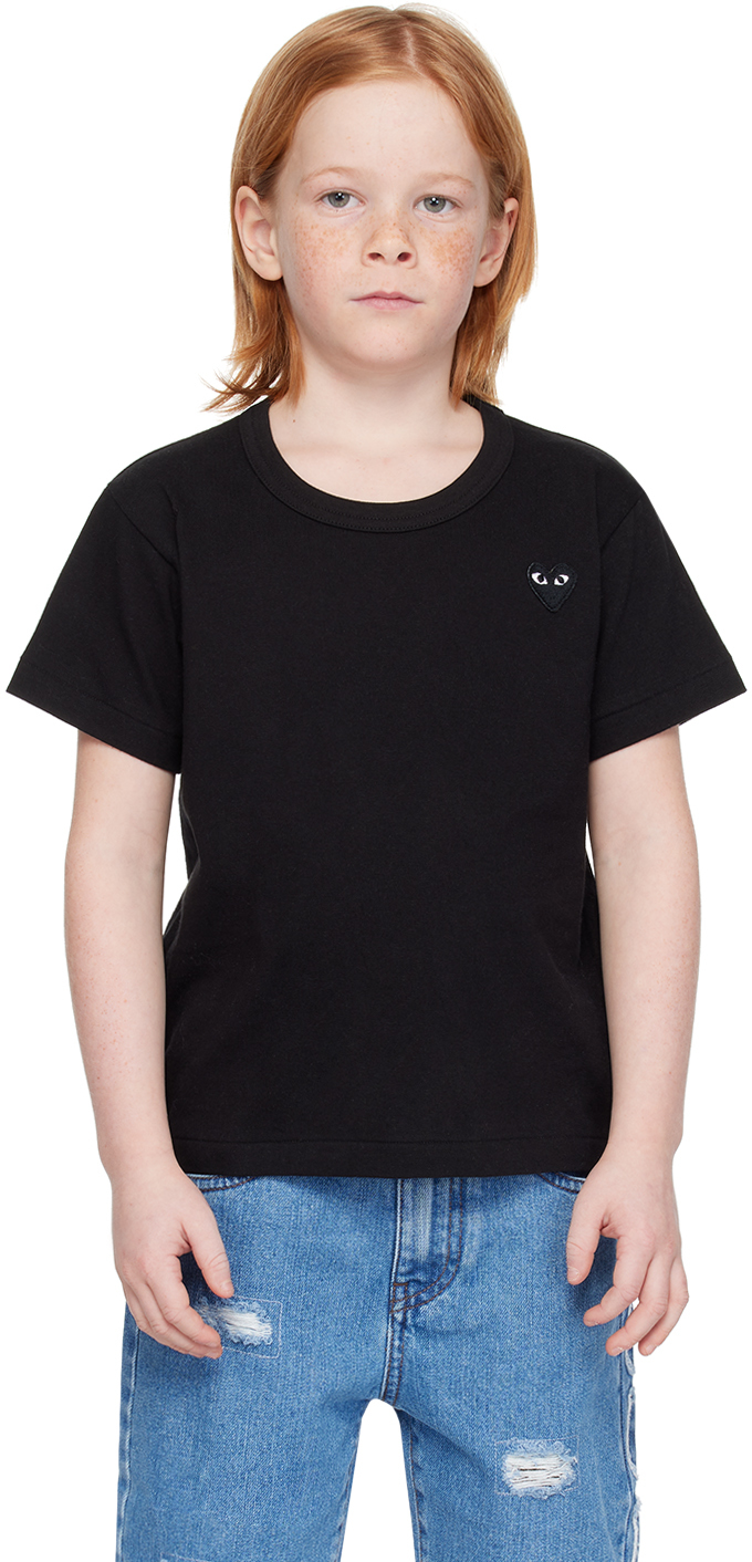 Comme Des Garçons Play Kids Black Heart T-shirt In 1-black