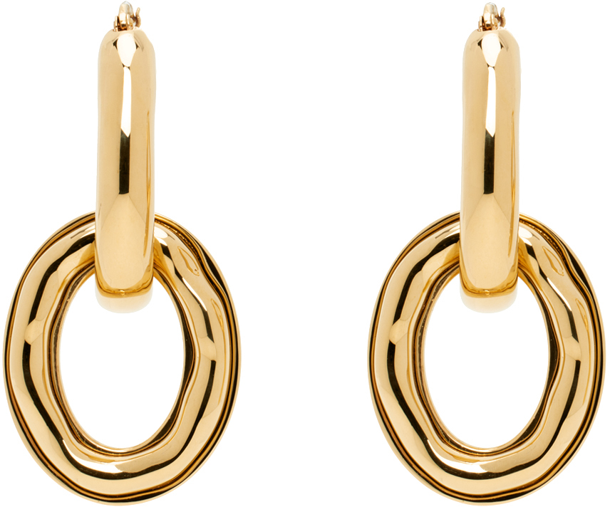 Jil Sander Gold Drop Earrings In 712 Gold