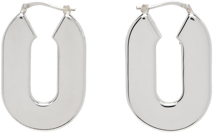 Shop Jil Sander Silver Bw3 Earrings In 044 Silver