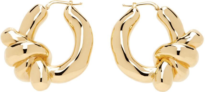 Jil Sander Gold Twist Earrings In 716 Gold