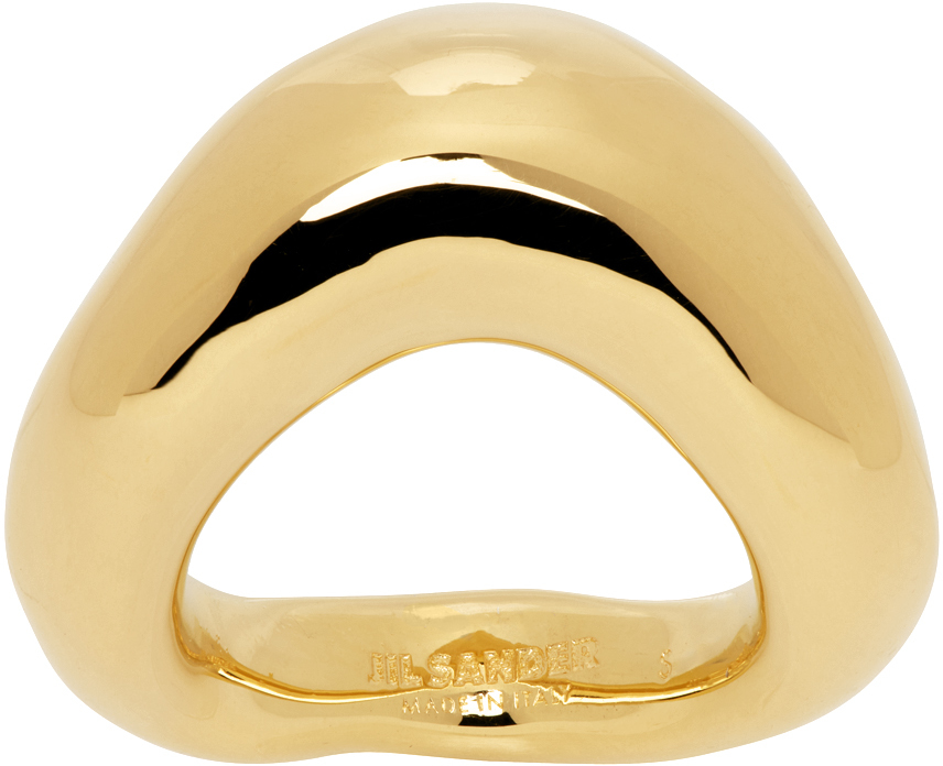 Jil Sander Gold Band Ring In 715 Gold