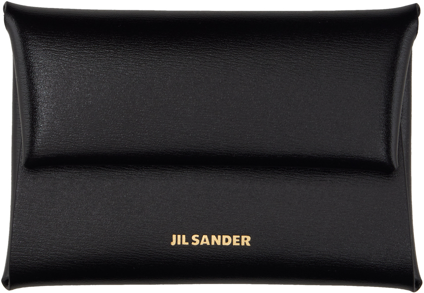 Jil Sander Black Leather Coin Pouch In 001 Black