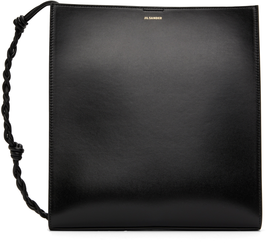 Shop Jil Sander Black Medium Tangle Shoulder Bag In 001 Black