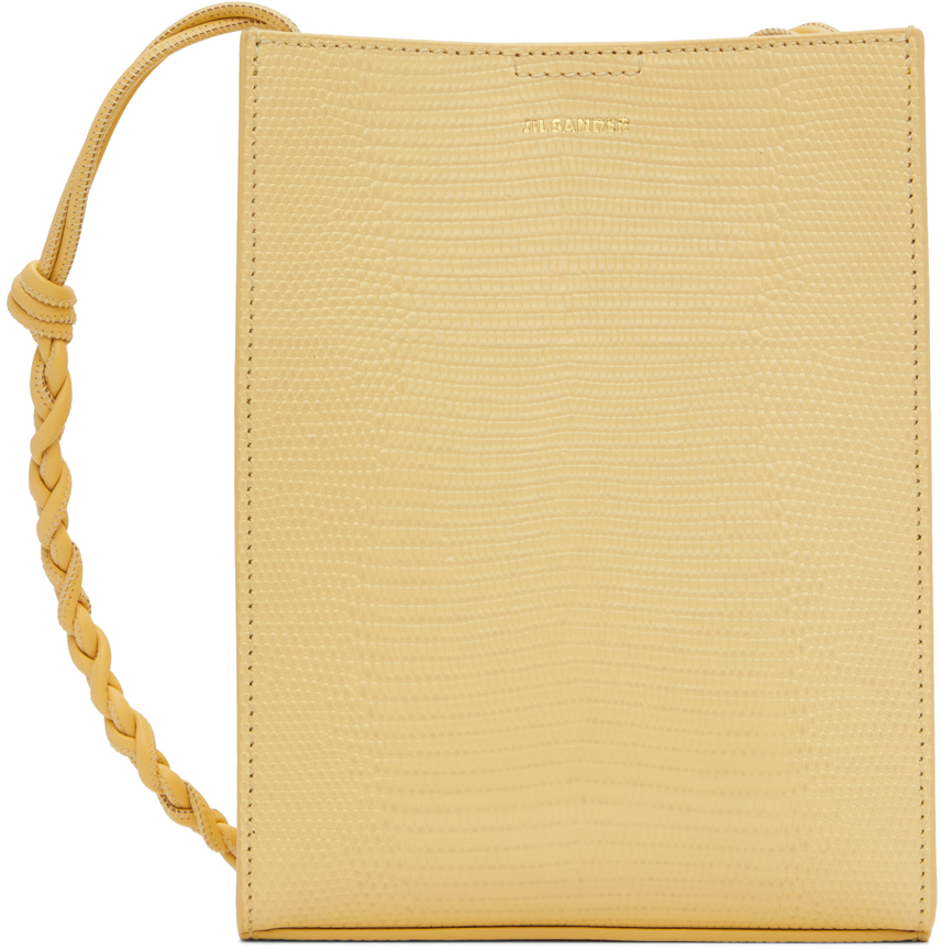 Jil Sander Yellow Small Tangle Shoulder Bag In 258 Linen