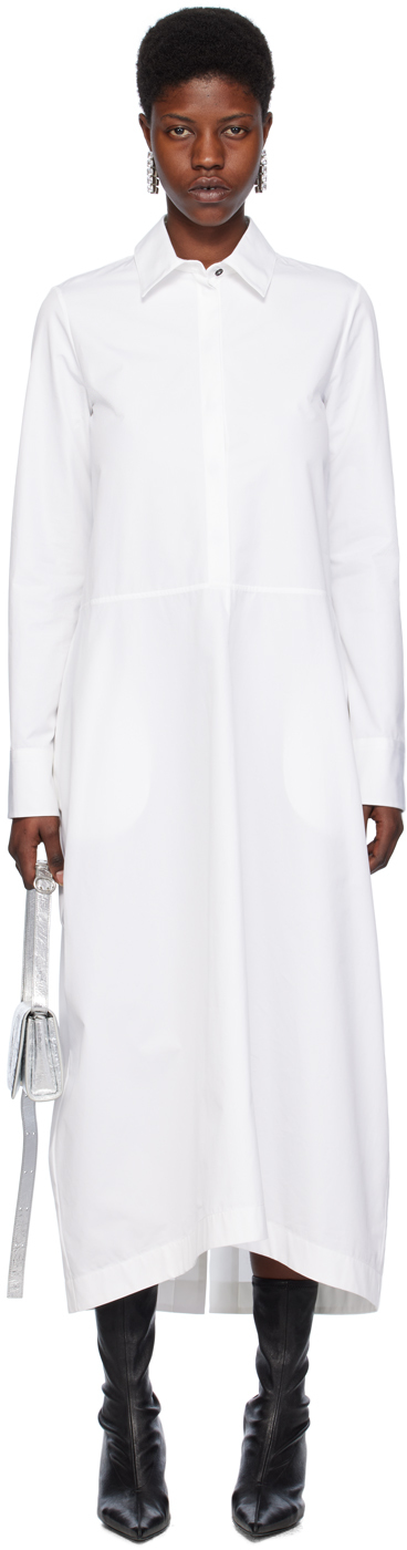 White Heavy Midi Dress
