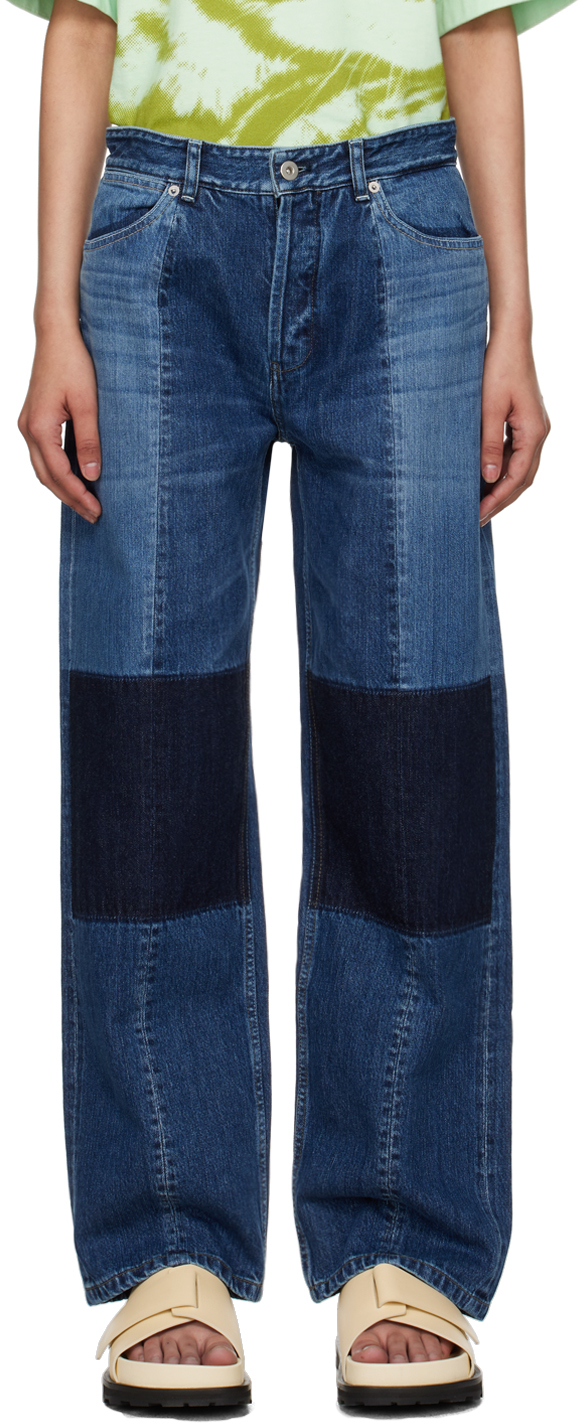 Blue Paneled Jeans