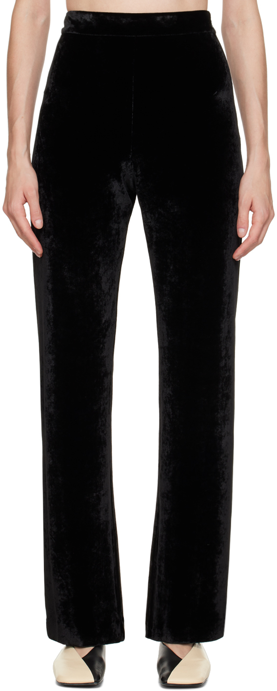Shop Jil Sander Black Wide-leg Trousers In 001 Black