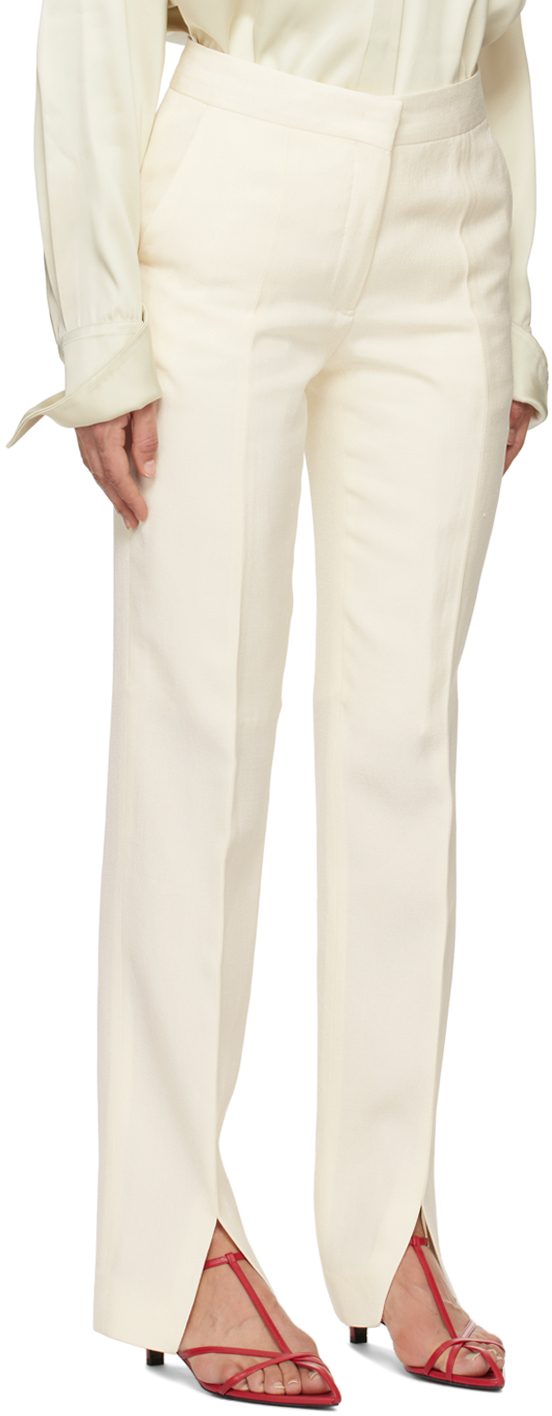 Jil Sander Off-white Tailored Trousers In 105 Chalk