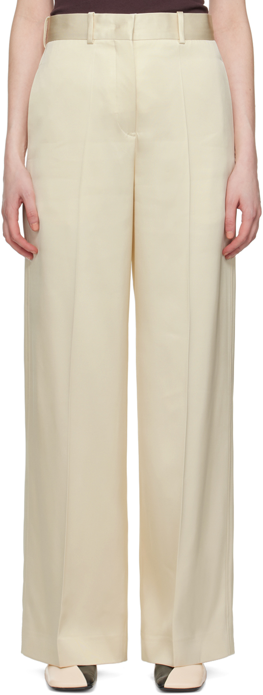 Ivory Off White Dress Pants Custom Made Bespoke Tailored Work Formal  Trousers | eBay