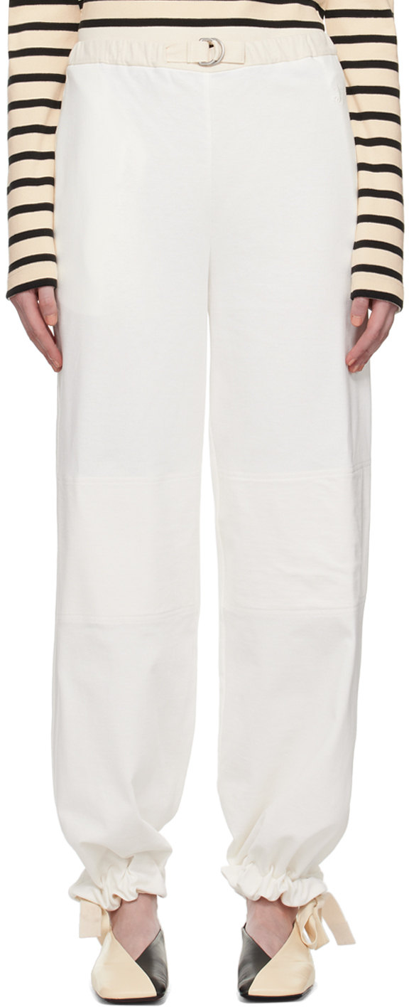 Jil Sander: White Belted Trousers | SSENSE Canada