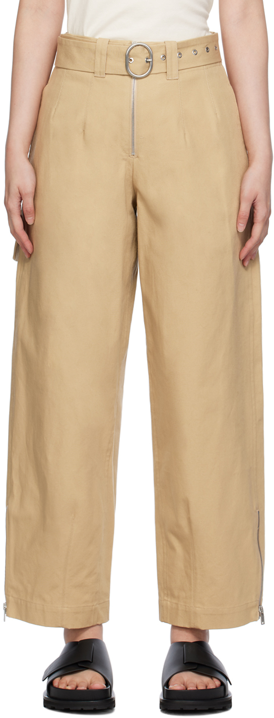 Jil Sander Beige Tailored Trousers In 260 Dove Grey
