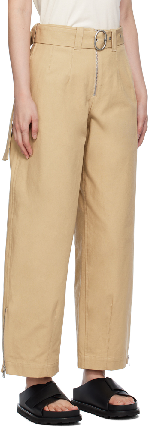 Jil Sander Beige Tailored Trousers In 260 Dove Grey