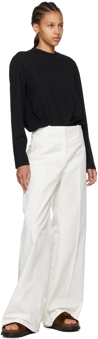 Jil Sander Laminated Belt Loop Casual Pants In Multi
