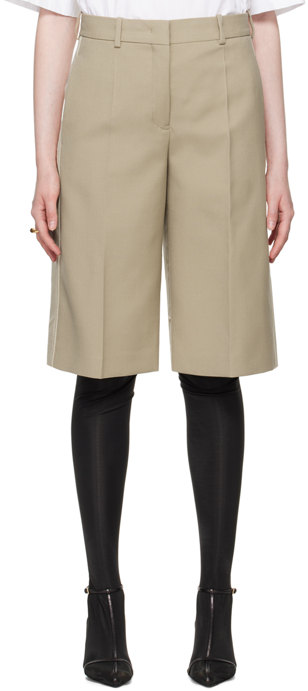 Shop Jil Sander Beige Paneled Shorts In 238 Kakhi Green