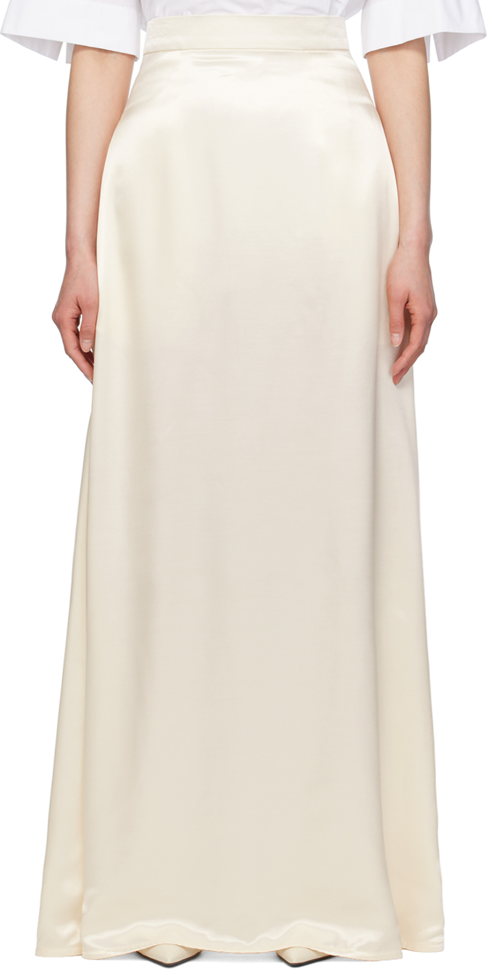 Shop Jil Sander White A-line Maxi Skirt In 278 Raw Cotton