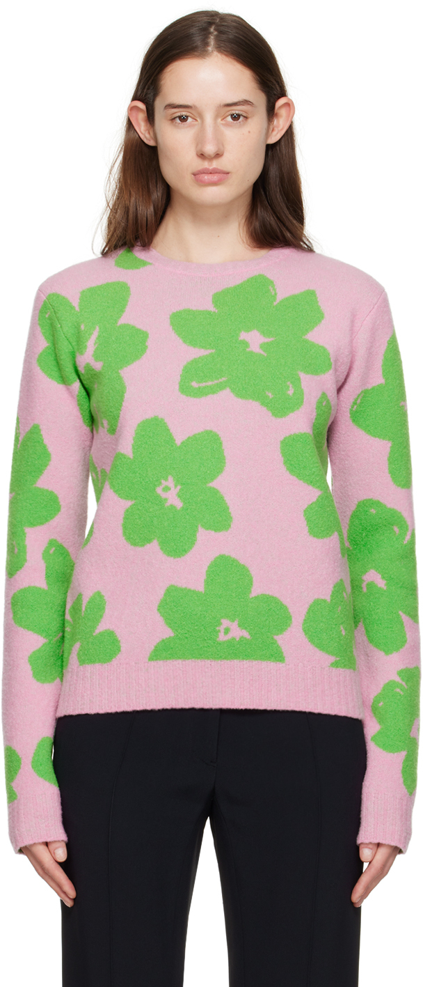 Pink & Green Jacquard Sweater