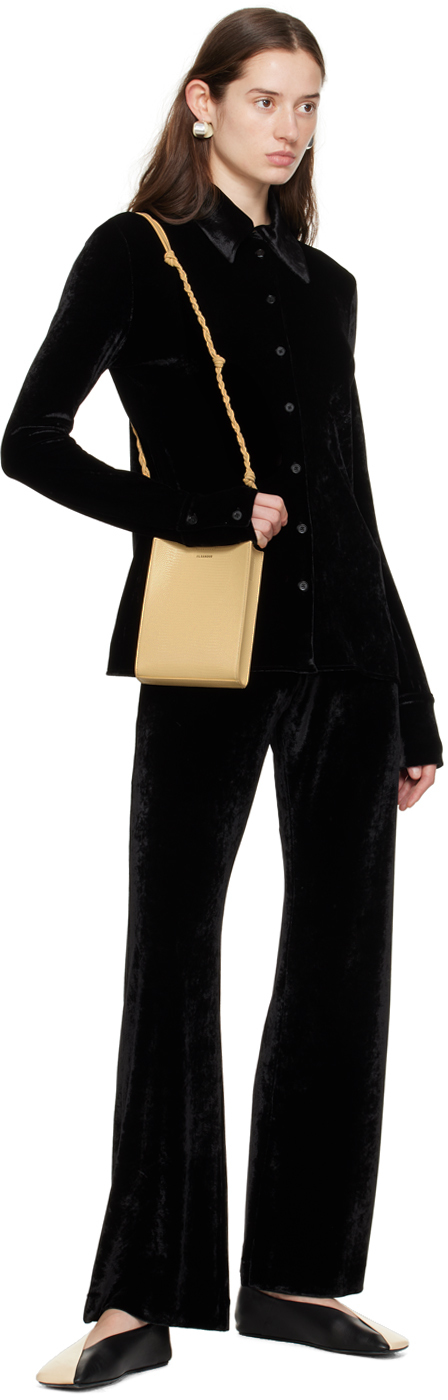 Jil Sander Long-sleeve Velvet Shirt In 001 Black