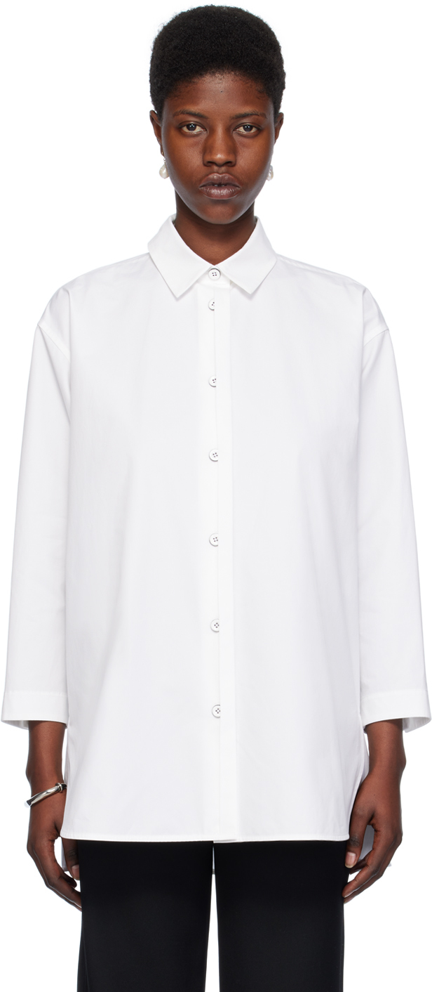 White Spread Collar Shirt