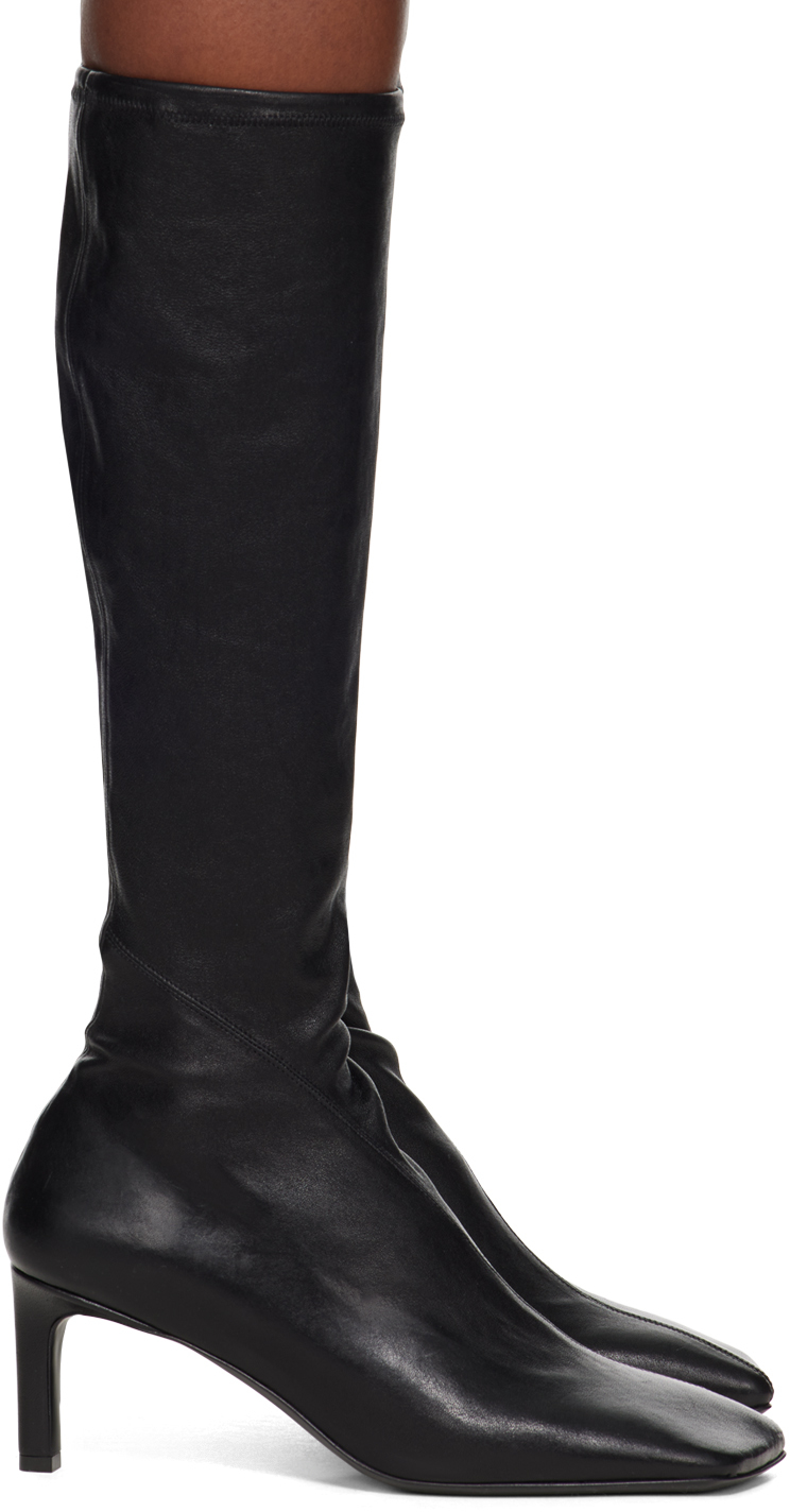 Shop Jil Sander Black Knee Boots In 001 Black