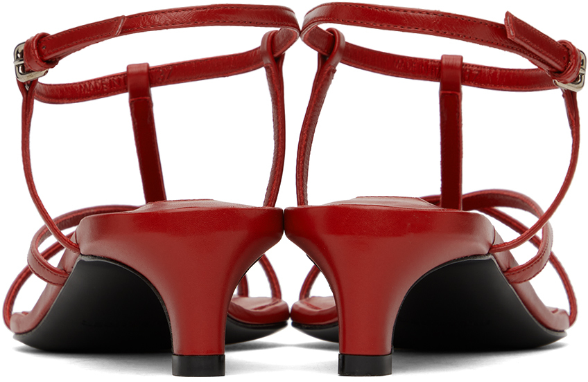 Jil Sander Red Flat Sandals