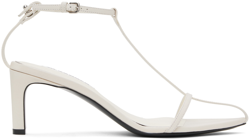 Shop Jil Sander Off-white High Heeled Sandals In 281 White Stone