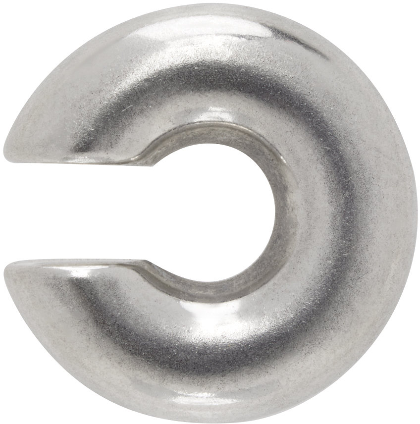 Jil Sander Silver Classic Single Ear Cuff In 041 Silver