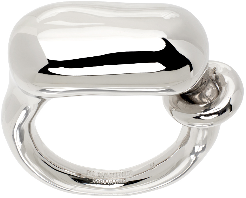 Jil Sander Silver Signet Ring In 047 Silver