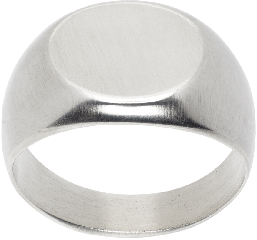 Jil Sander Silver Classic Chevalier Ring In 041 Silver