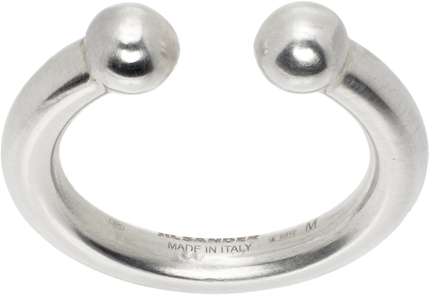 Jil Sander Silver Open Band Ring In 041 Silver