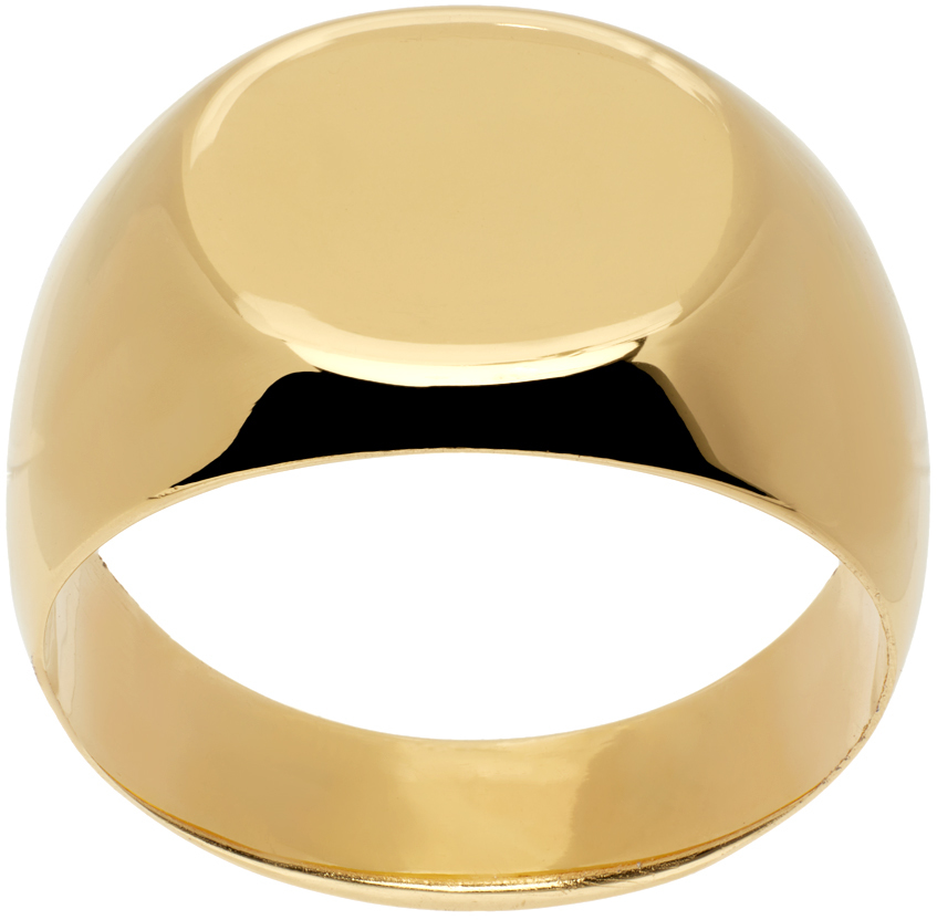Jil Sander Gold Classic Chevalier Ring In 710 Gold